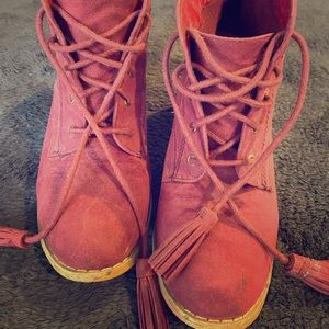 Lace Up Red Booties